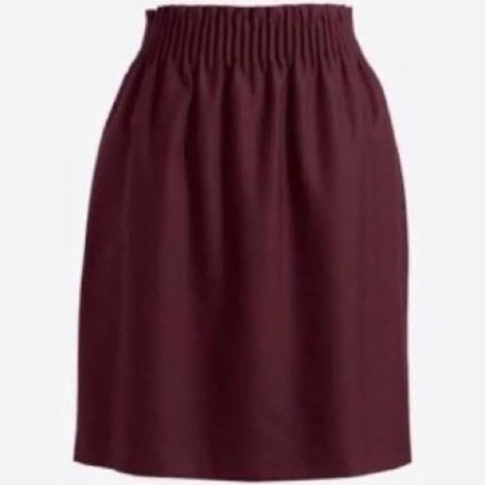 J.crew wool sidewalk skirt in burgundy